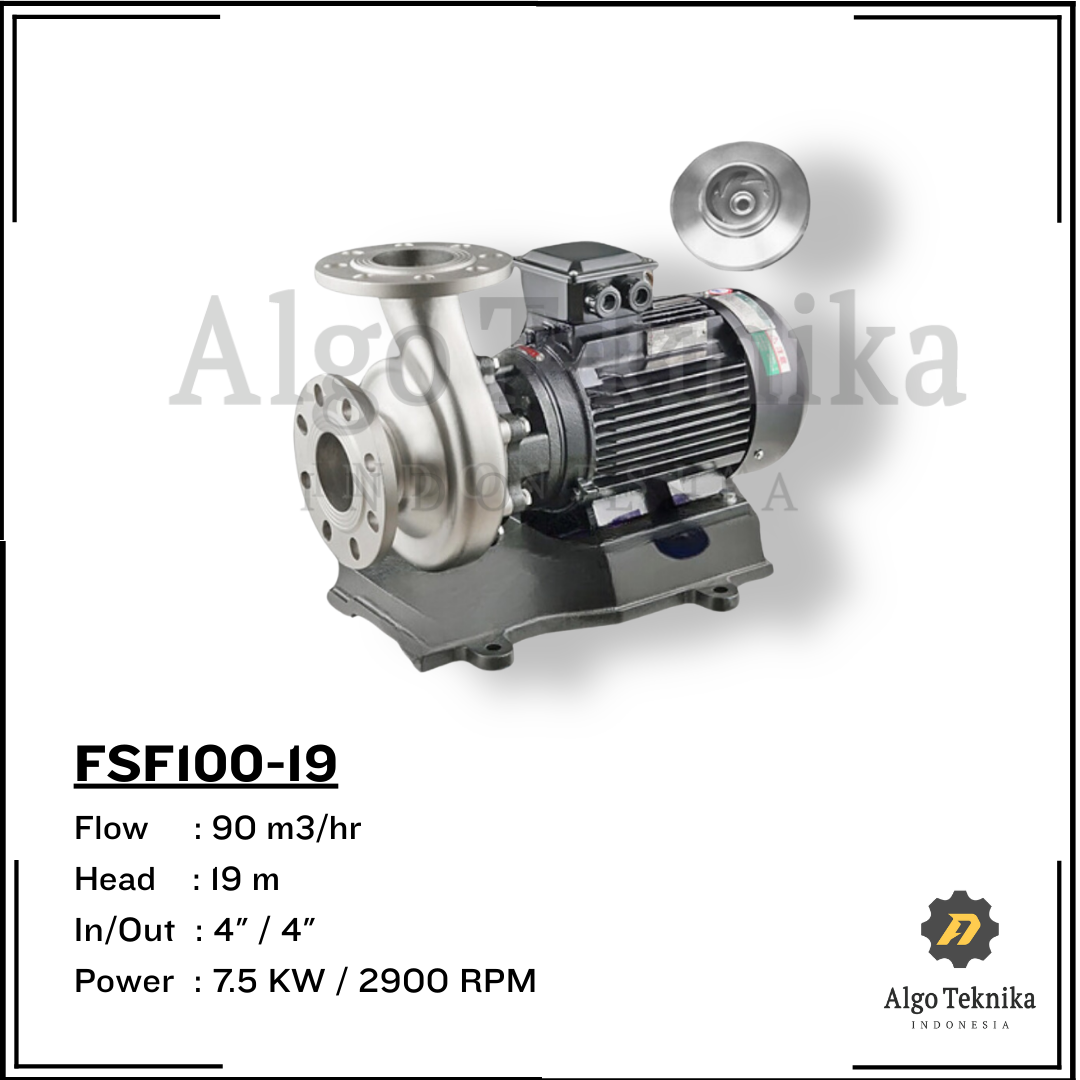 Semi-Open Centrifugal Pump - Flugo FSF100-19 (SS304)