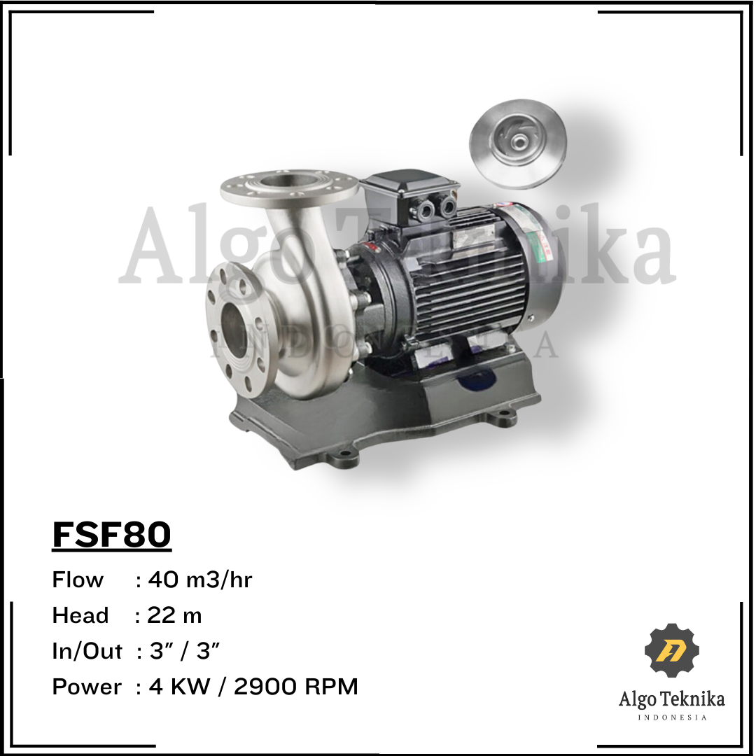 Semi-Open Centrifugal Pump - Flugo FSF80 (SS304)