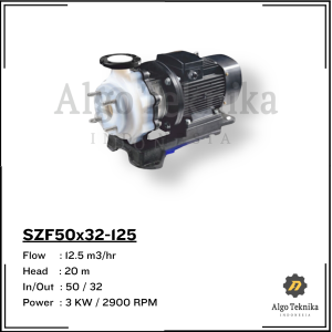 Chemical Proses Pump SZF50x32-125 - Plastic free - Flugo Fluorin Plastic (direct connection)