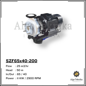 Chemical Proses Pump ZF65x40-200 - Plastic free - Flugo Fluorin Plastic (direct connection)