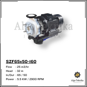 Chemical Proses Pump SZF65x50-160 - Plastic free - Flugo Fluorin Plastic (direct connection)