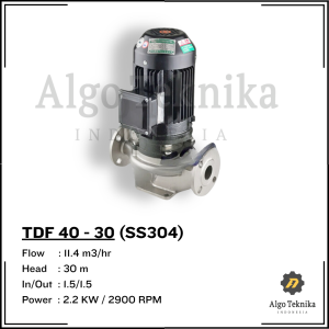 Chemical Vertical Inline Pump - Flugo TDF40-30 (SS304)