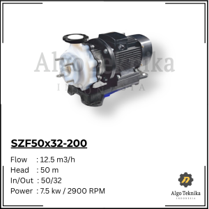 Chemical Pump SZF50x32-200 - Plastic free - Flugo Fluorin Plastic Pump (direct connection)